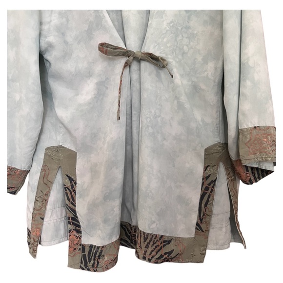 Vintage Kupu Kupu Handmade Kimono Style Cardigan Boho Open Front Longline Topper - Picture 10 of 16